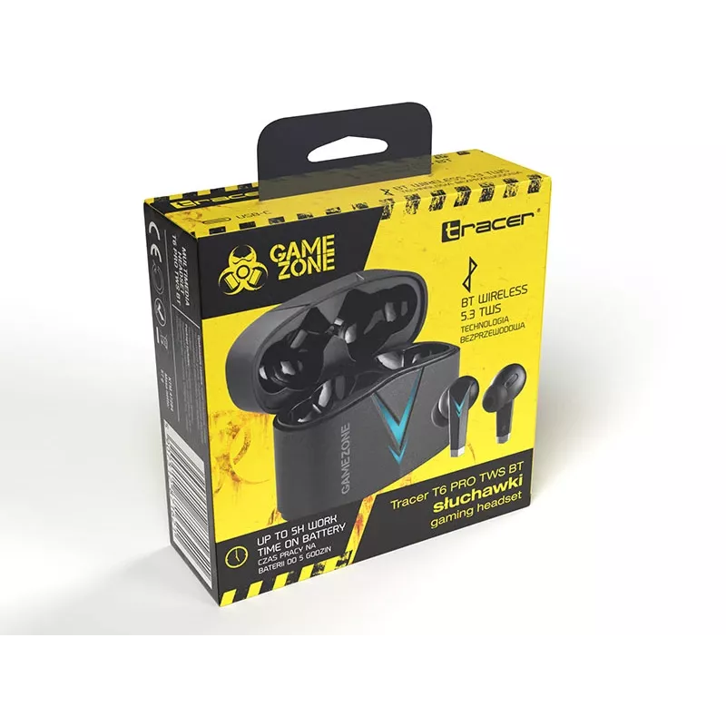 Ausinės Tracer GAMEZONE T6 PRO belaidės TWS į ausį