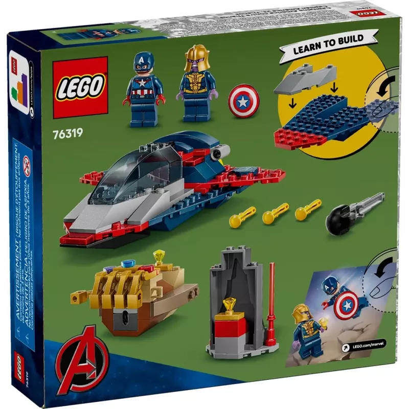 LEGO Marvel Super Heroes Captain America Thanos 76319 – 107 dalių, 2 minifigūrėlės, amžius 4+