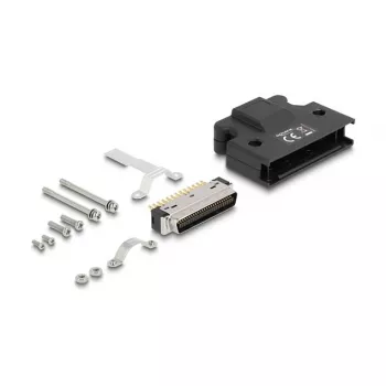 DELOCK MDR kištukas 50 kontaktų litavimui su korpusu, juodas, 41,1×50×12,7 mm