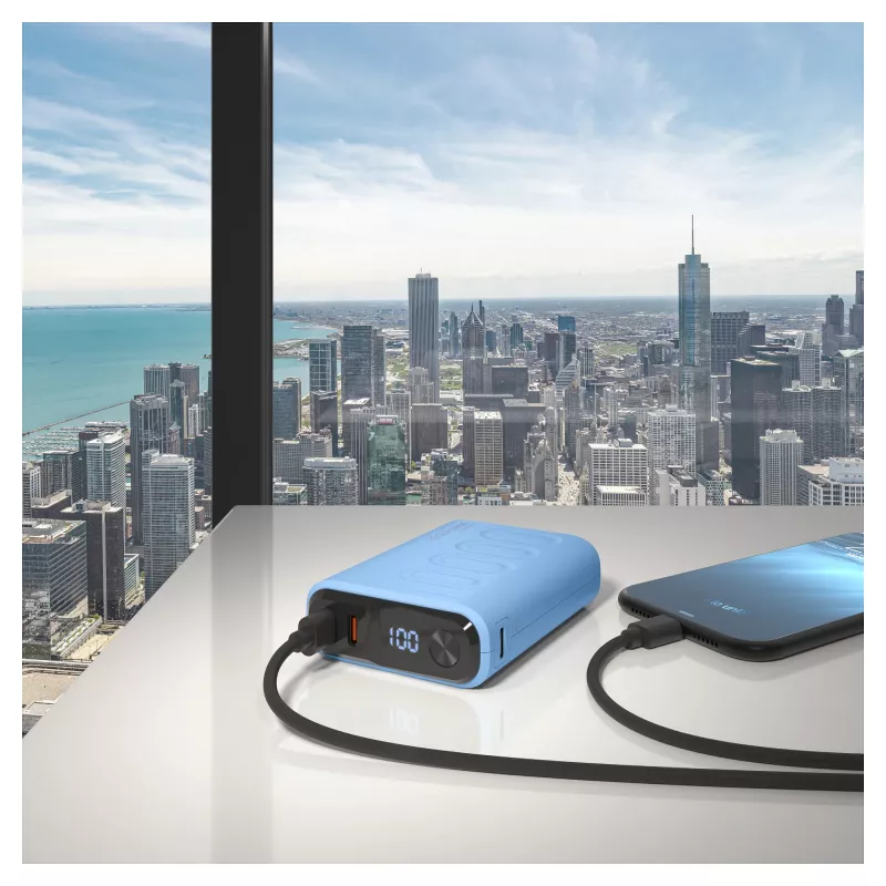 Nešiojama baterija RealPower PB-10000C PD+ 10000 mAh violetinė