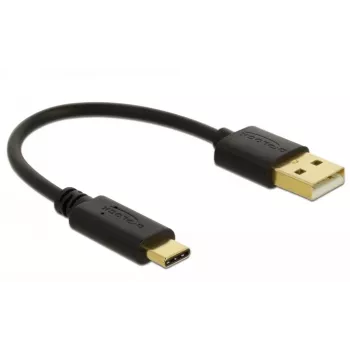 DeLOCK USB įkrovimo laidas Type-A – USB Type-C 15 cm juodas