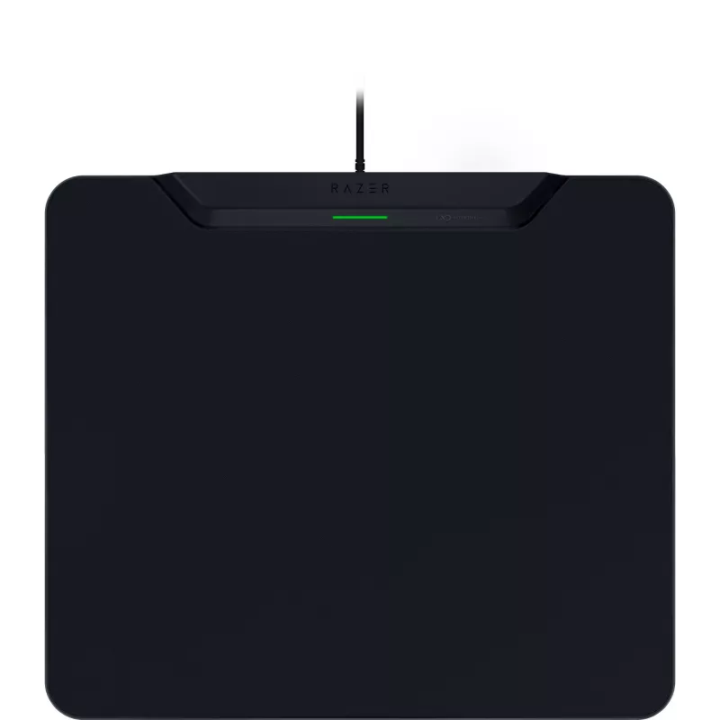 Razer HyperFlux V2 belaidžio įkrovimo žaidimų pelės kilimėlis su įkrovimo pulteliu, kietas variantas, 360 x 311 mm, juodas