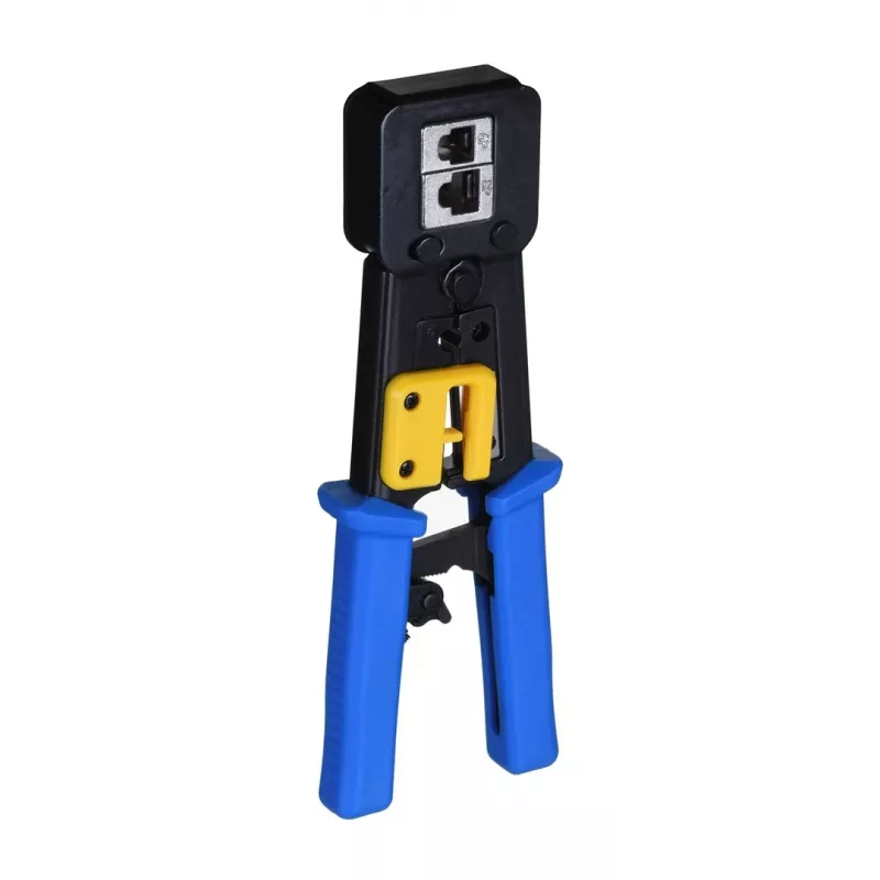 Krimpavimo įrankis Alantec NI040 RJ-45 jungtims, plieninė konstrukcija, plastikinės rankenos, juodas/mėlynas