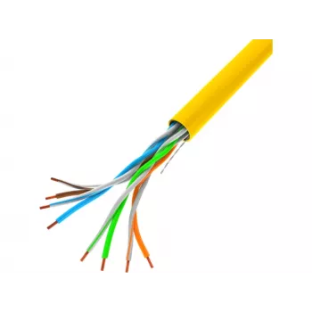 LANBERG tinklo kabelis LCU5-10CC-0305-Y U/UTP Cat5e 305 m, 24 AWG CCA, geltonas