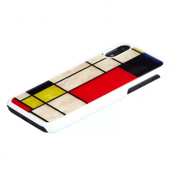 Dėklas išmaniajam telefonui iKins iPhone XR Mondrian White — apsauginis kietas nugarėlės dangtelis