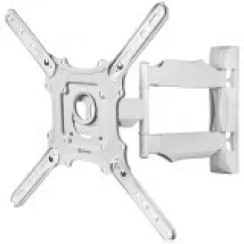 Sieninis TV laikiklis ONKRON M4-W, 32–65 col., pakreipiamas ir pasukamas, VESA iki 400×400, maks. 35 kg, baltas
