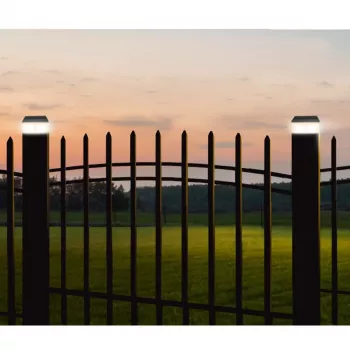 GB128 LED saulės energijos lempa tvoros stulpui, Juoda - Green Blue