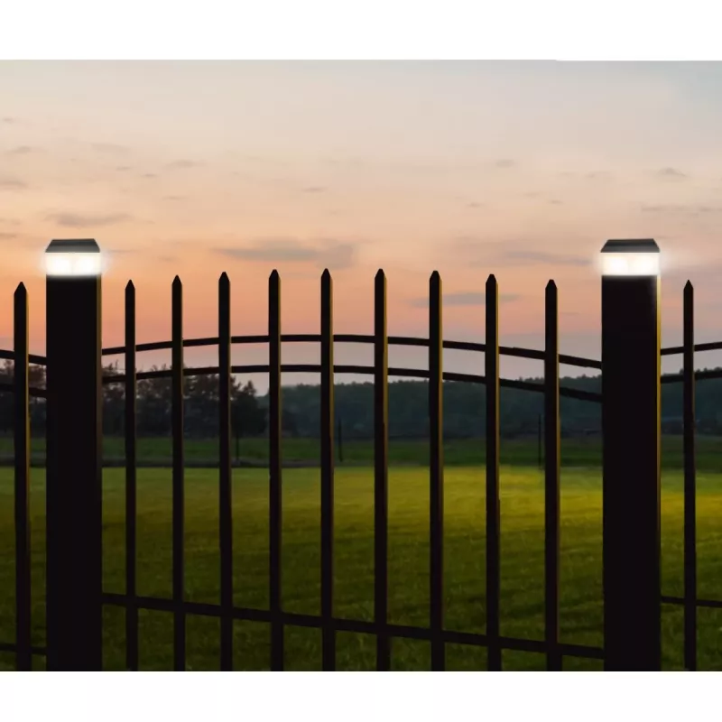 GB128 LED saulės energijos lempa tvoros stulpui, Juoda - Green Blue