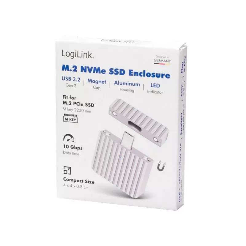 Itin mažas USB3.2 Gen2x1 SSD korpusas su USB-C, NVMe