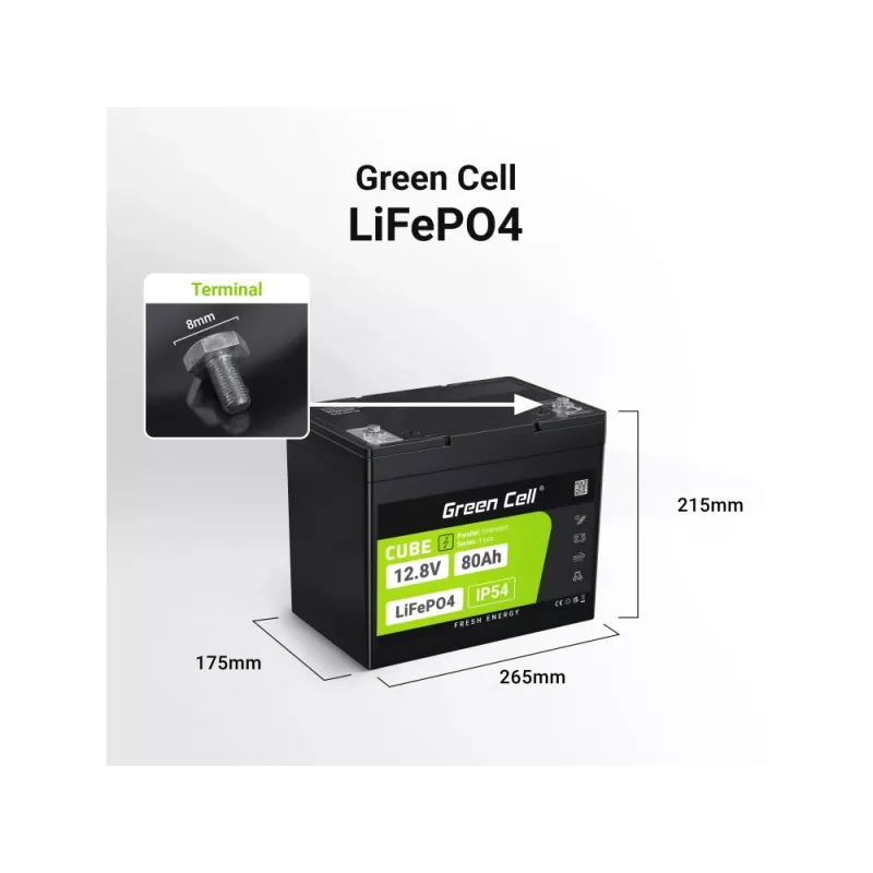 Green Cell LFPGC12V80AH UPS baterija LiFePO4 12,8 V