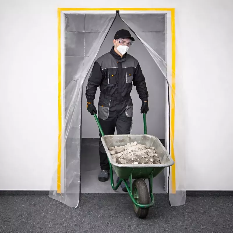 Dulkių barjeras durims remontui XXL, dulkių užuolaida 230x135 tiesi