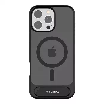 Apsauginis dėklas Torras Pstand Series, skirtas iPhone 16 Pro – juodas