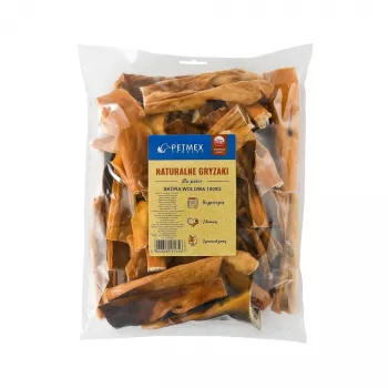Šunų kramtomi skanėstai PETMEX Cowhide 15 cm, jautienos skonio, dantų priežiūrai, 1 kg pakuotė