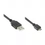 Jungiamasis laidas USB 2.0, kištukas A – kištukas Micro B, juodas, 0,6 m, Good Connections® (2510-MB006)