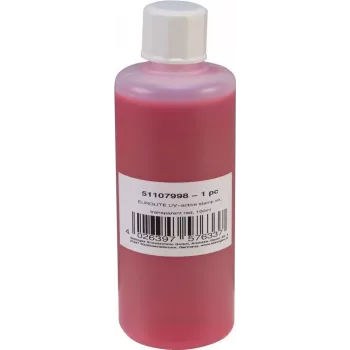 Antspaudų rašalas EUROLITE UV-aktyvus Skaidriai Raudonas 100 ml, UV jautrus skaidrus raudonas rašalas antspaudams