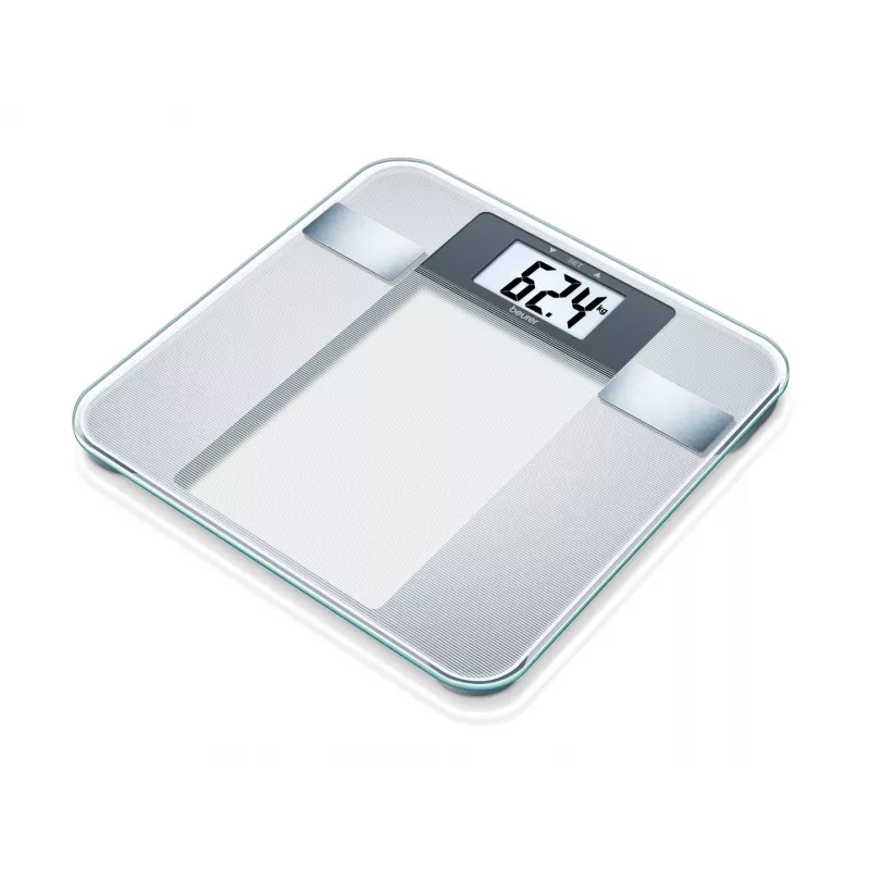 Beurer BG 13 Square Grey, Transparent – asmeninės elektroninės svarstyklės