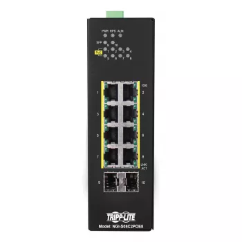 Tripp Lite NGI-S08C2POE8 valdomas Gigabit Ethernet komutatorius su PoE, 8 prievadai, juodas