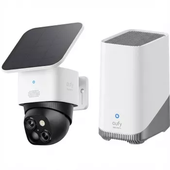 Belaidžio stebėjimo kamerų rinkinys Eufy eufyCam E41 komplektas: 2 kameros, HomeBase 3, 3W saulės baterija (ES)