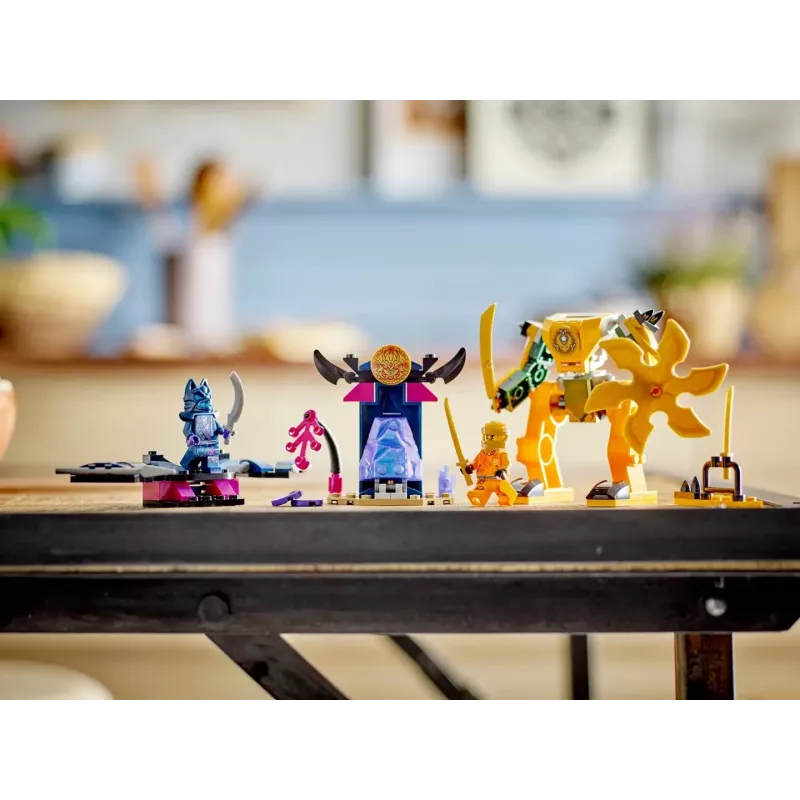 LEGO NINJAGO Arino kovinis mechas – veiksmo figūrėlė ninja žaislas nuo 4 metų berniukams, mergaitėms ir vaikams, Dragons Rising rinkinys su Arino minifigūrėle ir Mini Kata