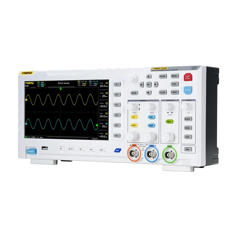 Osciloskopas su signalų generatoriumi Fnirsi 1014D 2-in-1 — 100 MHz dažnių juosta, 1 GS/s atranka