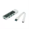ROLINE nešiojamas USB 3.2 Gen 1 šakotuvas, 4 prievadai, Type-A + C jungiamuoju kabeliu