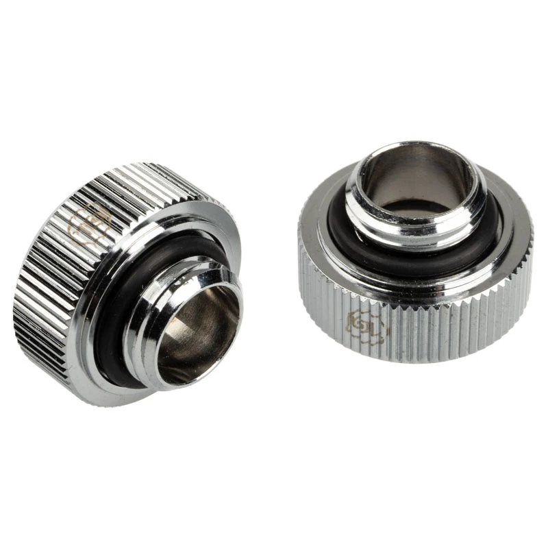 Adapteris G1/4 colio išorinis sriegis į 16 mm kietą vamzdelį BitsPower Touchaqua TA-FH16-GS, 2 vnt., sidabrinis