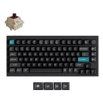 Mechaninė 75% klaviatūra Keychron Q1 Ultra 8K — USB + RF belaidis + Bluetooth, RGB, juoda