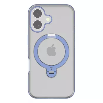 Apsauginis dėklas Torras Ostand Spin iPhone 16 – Mėlynas, plonas profilis, belaidžio įkrovimo palaikymas