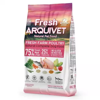 Sausas šunų ėdalas ARQUIVET Fresh Chicken and Oceanic Fish 10 kg – suaugusiems šunims, 27% baltymų, 17% riebalų, 20% drėgmės, maišas