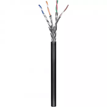 Wentronic goobay - Bėginis kabelis - 100,0 m - SFTP, PiMF - CAT 6 - Suvyta gysla - Juoda (57195)