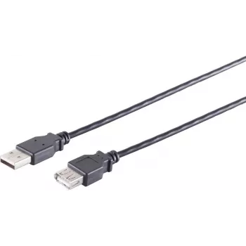 USB kabelis S/CONN 13-24305 USB 2.0 0,3 m Juodas