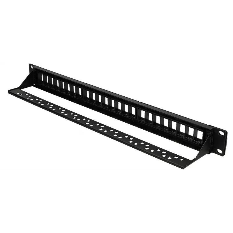 Pataisų skydas Extralink 24 prievadų U/UTP (UTP) modulinis, 1U, juodas, 482,6 mm pločio