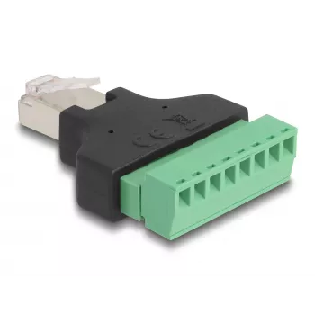 DeLOCK Adapter RJ45 kištukas > gnybtų blokas 8 kontaktų 2-dalis 3.81 mm