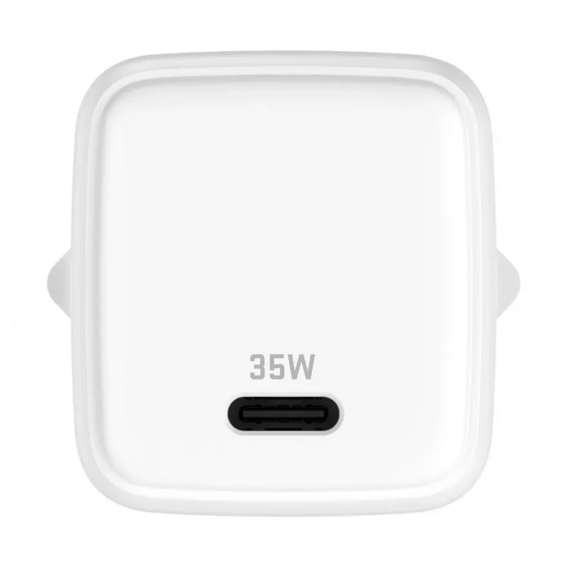 Sieninis USB C 35W 3A PD 3.0 QC 3.0 įkroviklis, baltas