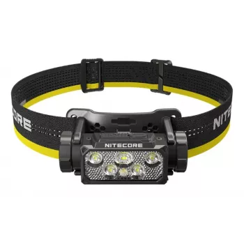 Kaktinė švieslentė Nitecore HC60 UHE su 4000 mAh baterija, 6 LED, atspari vandeniui, smūgiams, juoda/geltona