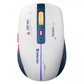 Belaidė žaidimų pelė DEFENDER MM-282 RF – ambidekstrinė, optinė 1800 DPI, 5 mygtukai, USB, maitinama baterija