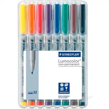 Žymekliai Staedtler 315 WP8 8 spalvų: juoda, mėlyna, ruda, žalia, oranžinė, raudona, violetinė, geltona