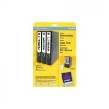 Etiketės segtuvams Avery L4763-20 mėlynos 192×38 mm (140 vnt.)