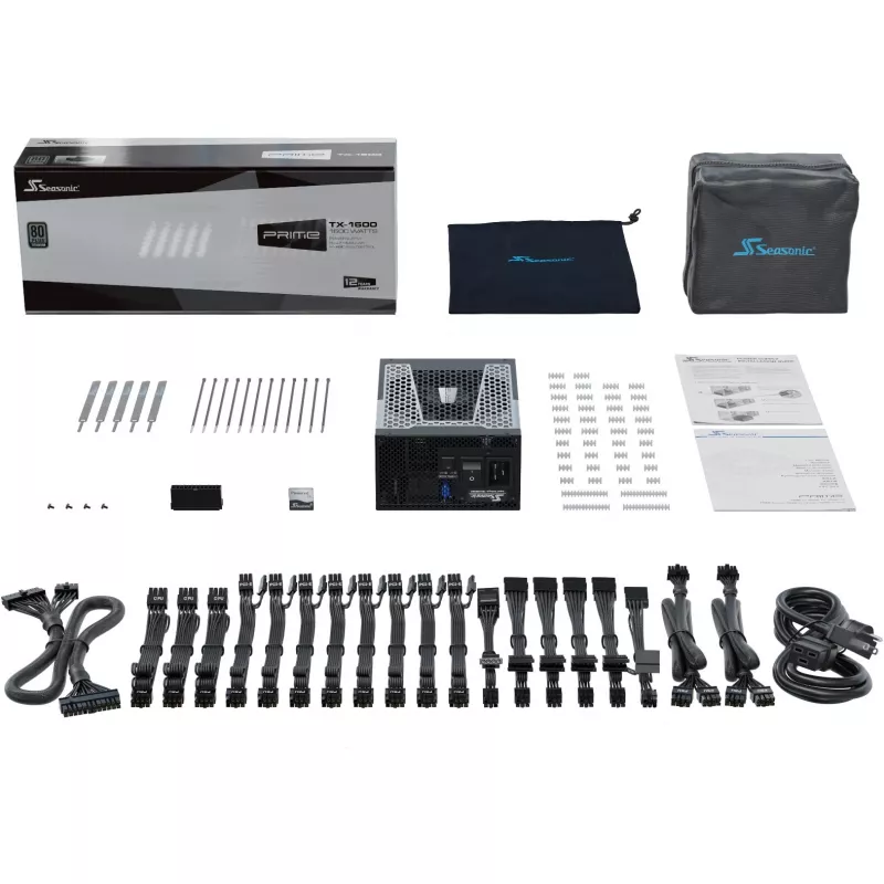 Seasonic Prime TX-1600, 80 PLUS Titanium maitinimo blokas, modulinis, ATX 3.0, PCIe 5.0 – 1600 W