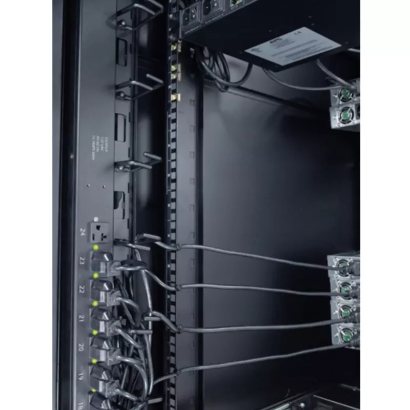 APC NetShelter kabelių valdymo vertikalus rinkinys, 8 žiedai, juodas, 55 mm x 766 mm x 85 mm