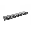 Pataisos skydelis 1U LANBERG PPS6-1024-B, 24 prievadų Cat6, metalinis, juodas, 442×114.5×44,5 mm
