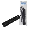 Prailginimo laidas LogiLink LPS238B 1,5 m, 6 lizdų, juodas