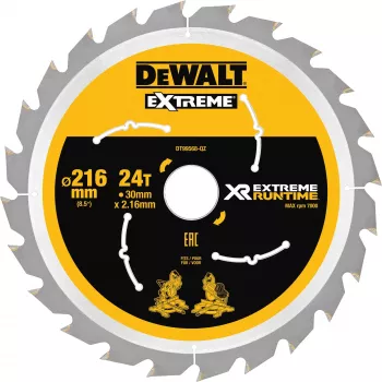Pjūklo diskas DeWALT XR FlexVolt 216 mm x 30 mm 24T
