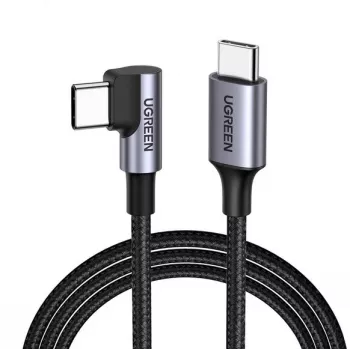 Ugreen USB-C (tiesus) / USB-C (kampuotas) PD QC 60W 3A 0.5m US255 (pilka)