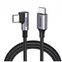 Ugreen USB-C (tiesus) / USB-C (kampuotas) PD QC 60W 3A 0.5m US255 (pilka)