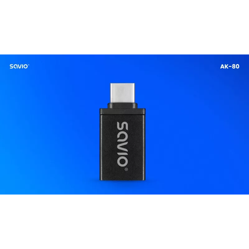 Savio AK-80 vaizdo kabelio adapteris 0 m USB A tipo USB C tipo juodas