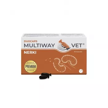 Maisto papildas kapsulėmis JM Sante Multiway Vet Duocaps Inkstai šunims ir katėms, 60 vnt., 150 g kartoninė pakuotė