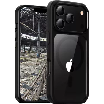 Dėklas telefonui jt berlin BackCase JT Berlin Pankow Hybrid MagSafe, skirtas Apple iPhone 17 Pro Max, juodas permatomas