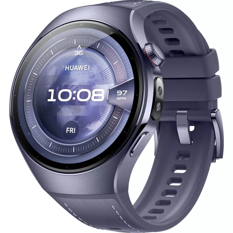 HUAWEI Watch 5 46mm (Rates-L39L) pilkas/violetinis kompozitinis dirželis, titano korpusas