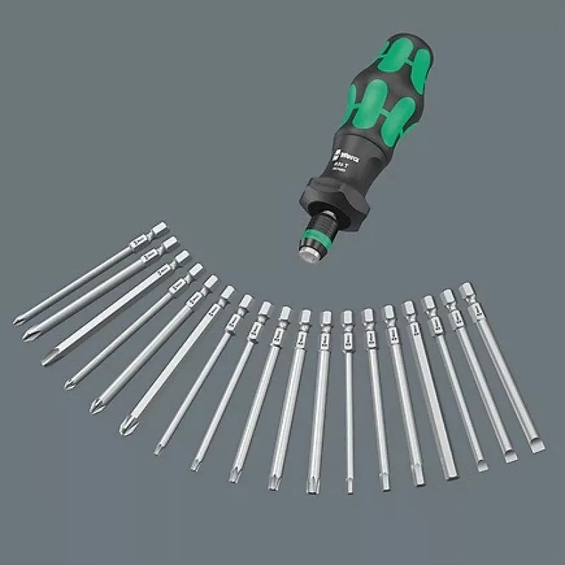 Wera 826 T Kraftform Turbo atsuktuvas su Rapidaptor antgalių laikikliu, 1/4 colio